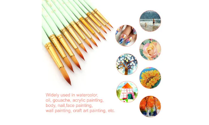 12 Piece Professional Artist Paintbrush Set