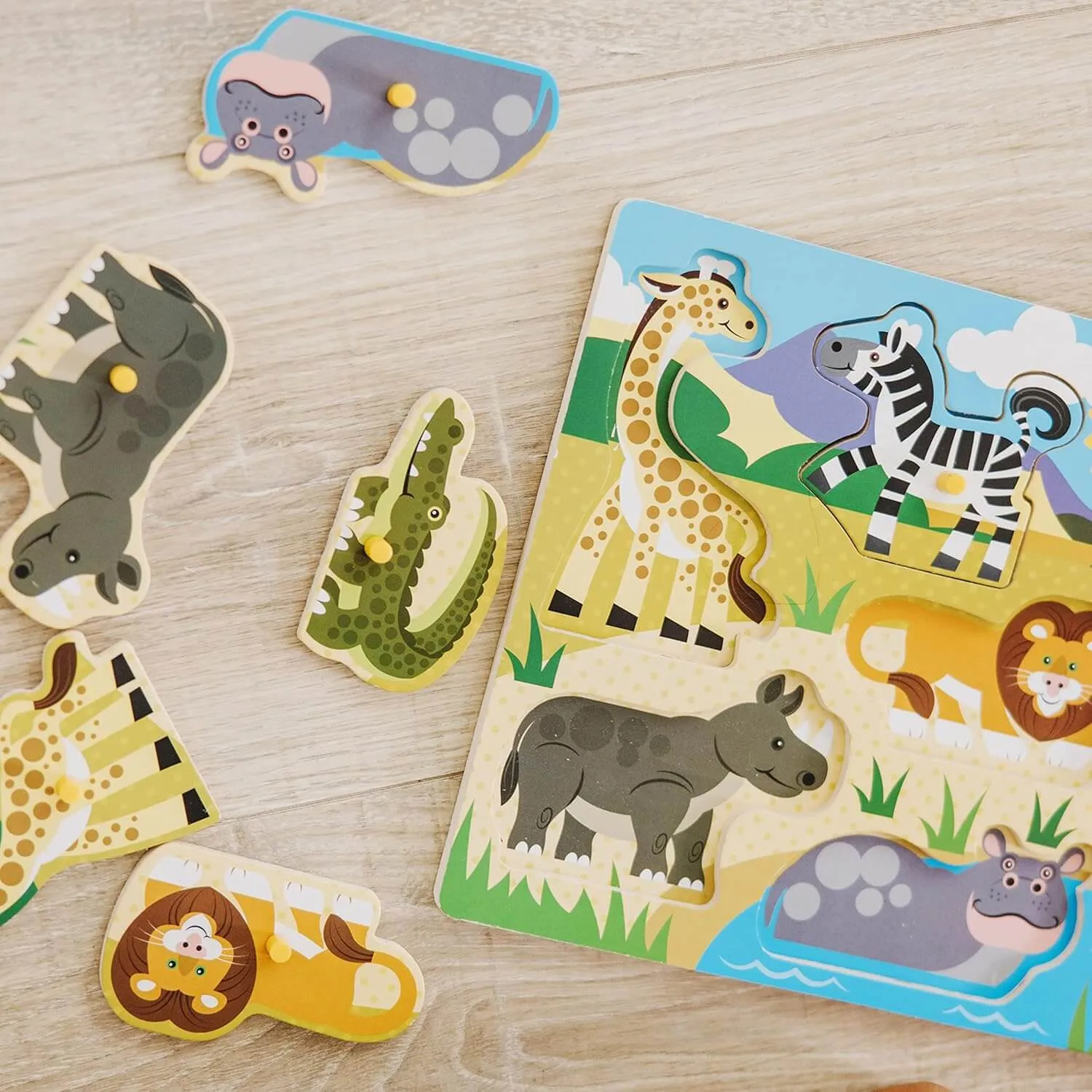 3 Peg Boards for Children - Farm Animals, Safari & Vehicles