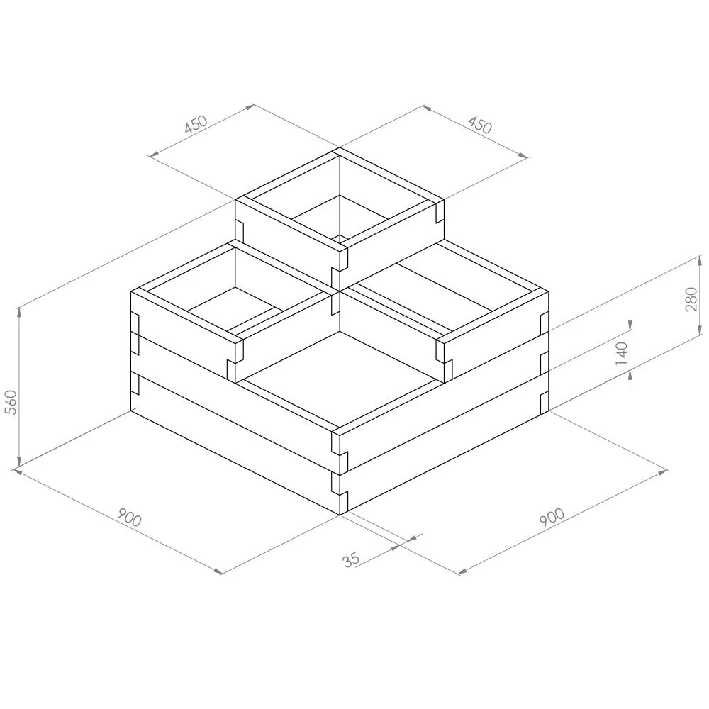 3 Tiered Raised Bed