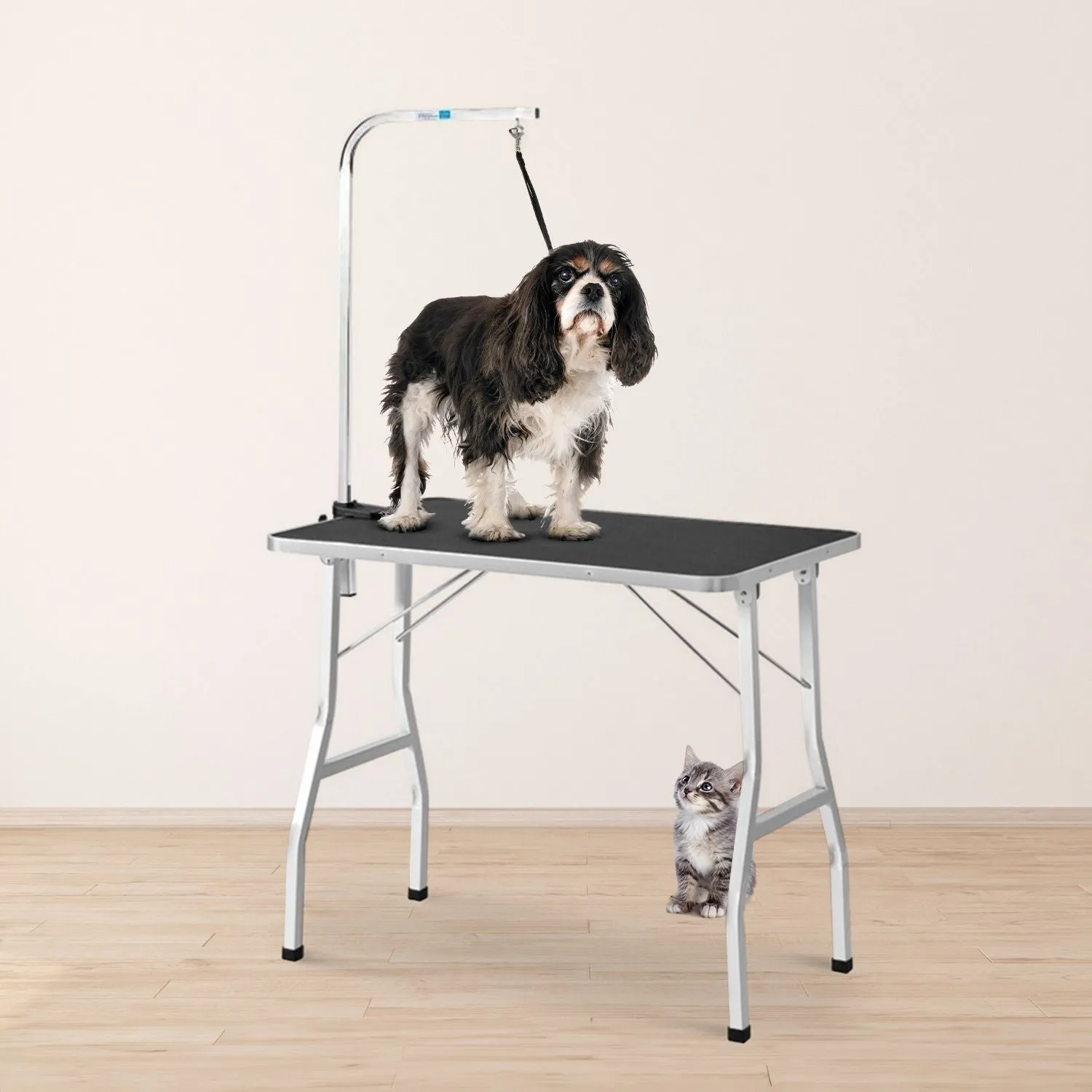 Adjustable Foldable 90cm Pet Grooming Table - Non-Slip, Black, Floofi