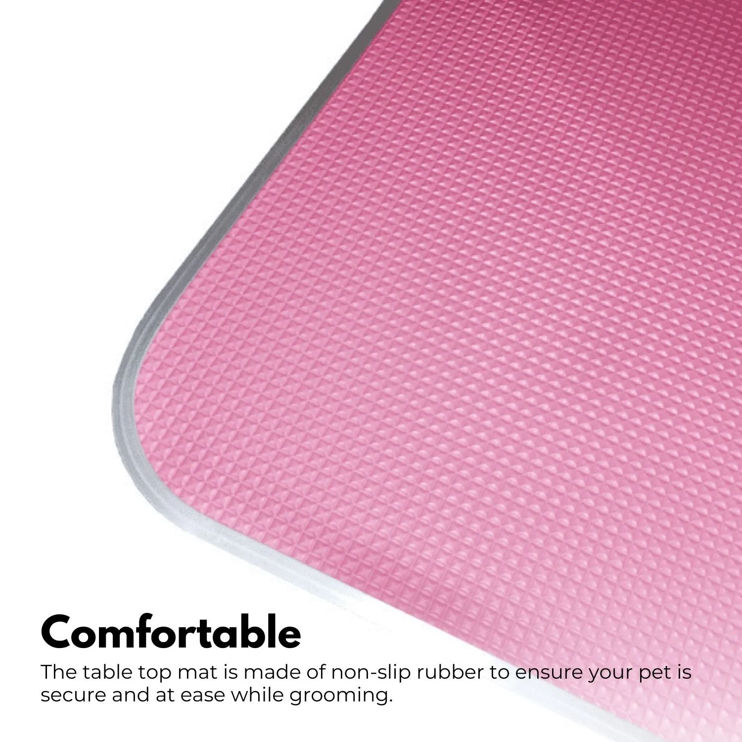 Adjustable Foldable Pet Grooming Table, Non-Slip, Pink - Floofi