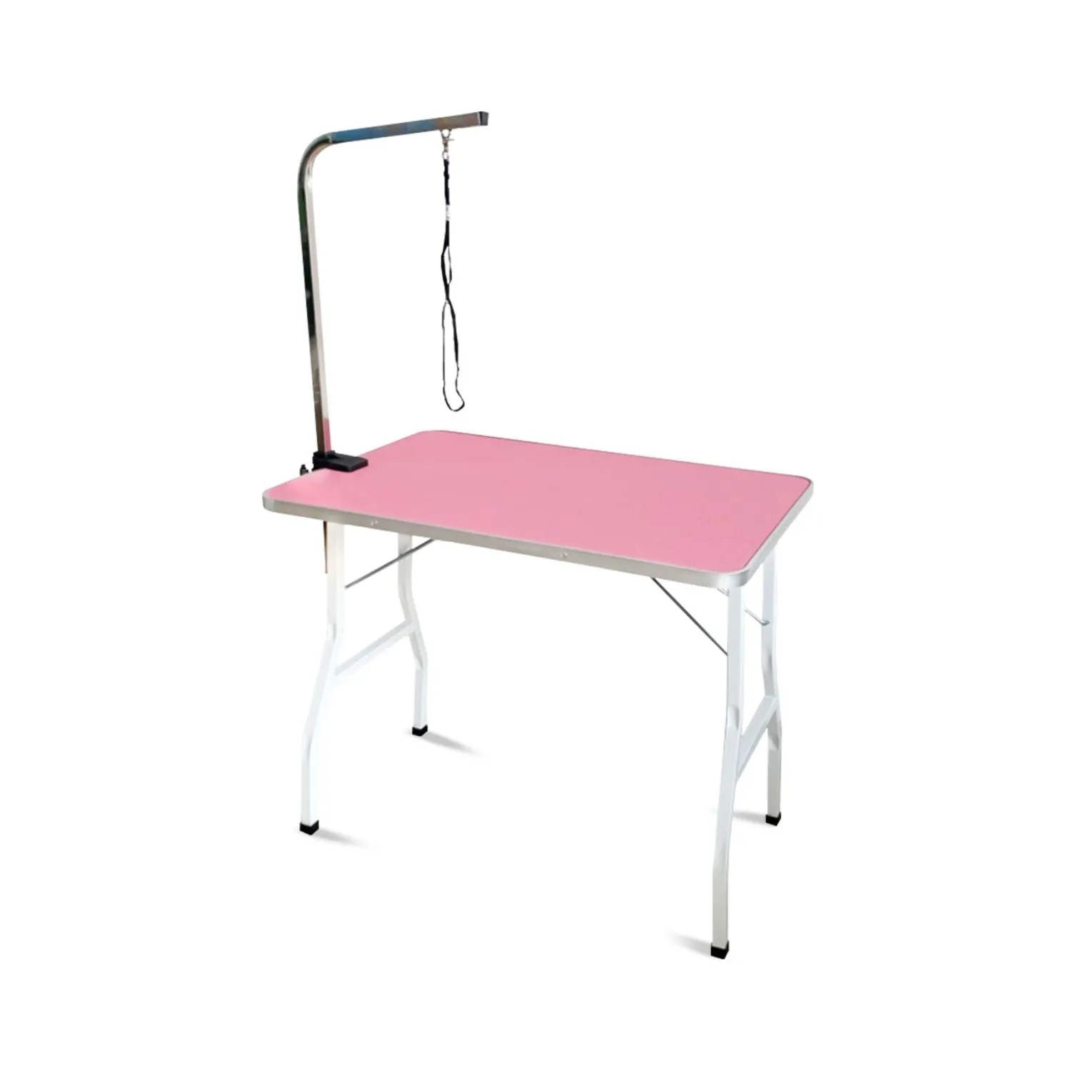 Adjustable Foldable Pet Grooming Table, Non-Slip, Pink - Floofi