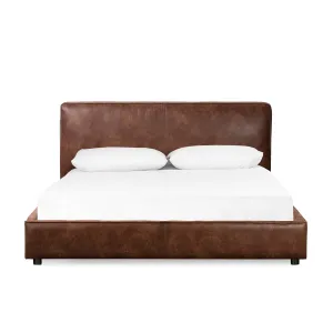 Vintage Tobacco Faux Leather Aidan Bed - Stylish and Timeless Design