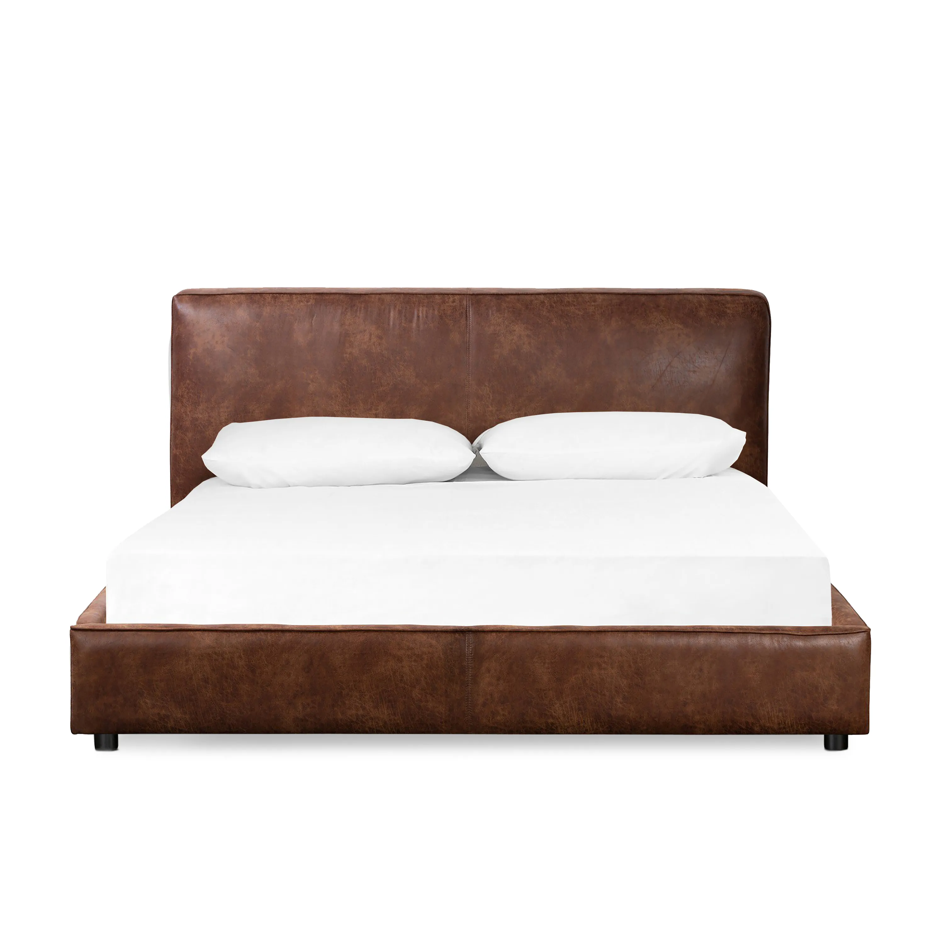 Vintage Tobacco Faux Leather Aidan Bed - Stylish and Timeless Design