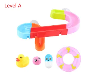 Baby water track assembling slides bathing bath toys Drifting wheel  and Baby soft glue pinch ball