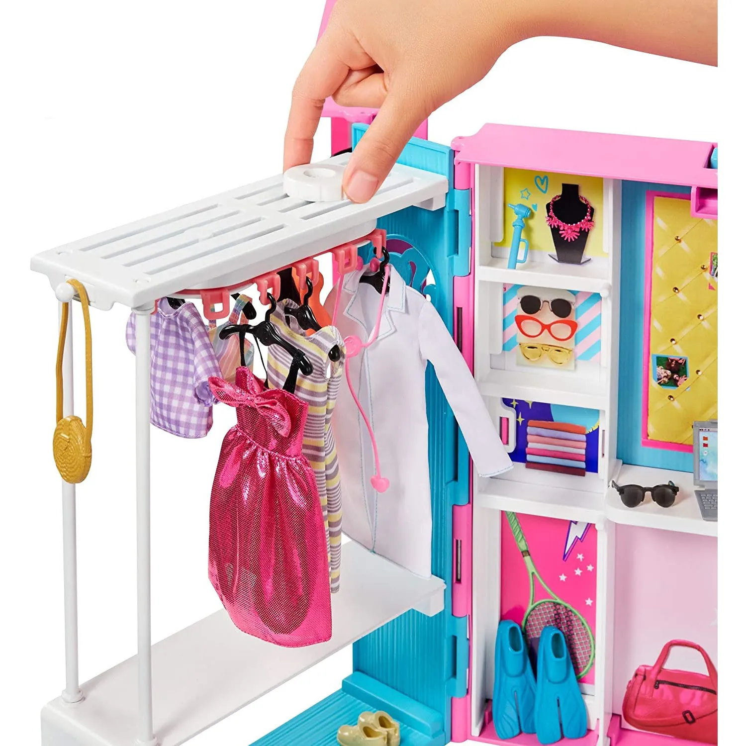 Barbie Dream Closet Fashion Wardrobe with Barbie Doll and Clothes, Pink (Used)