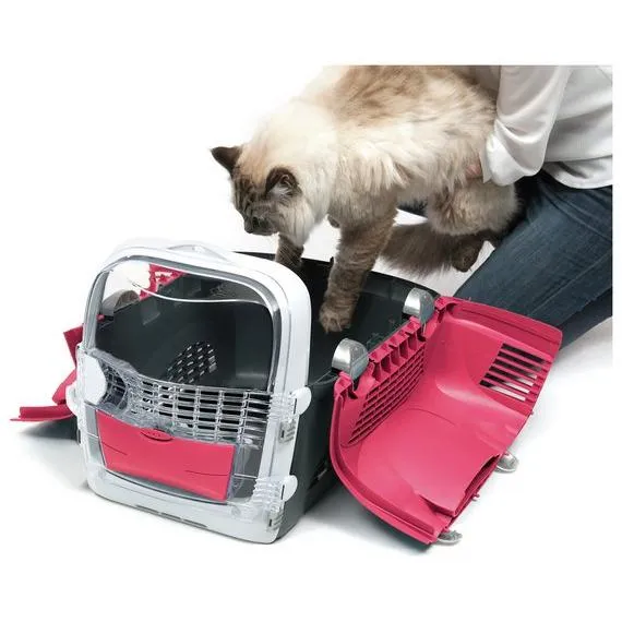 Catit Design Cabrio Pet Carrier for Cats & Small Dogs Cherry Red