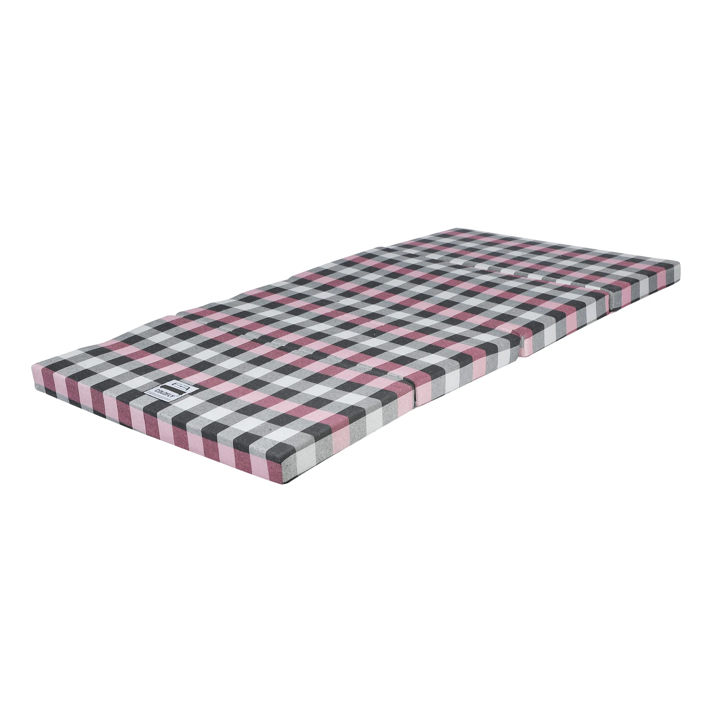 COLOFLY 3 Inch Dual Comfort Reversible Foldable UHD Foam Single Bed Mattress 4 Fold Pink Multicolor