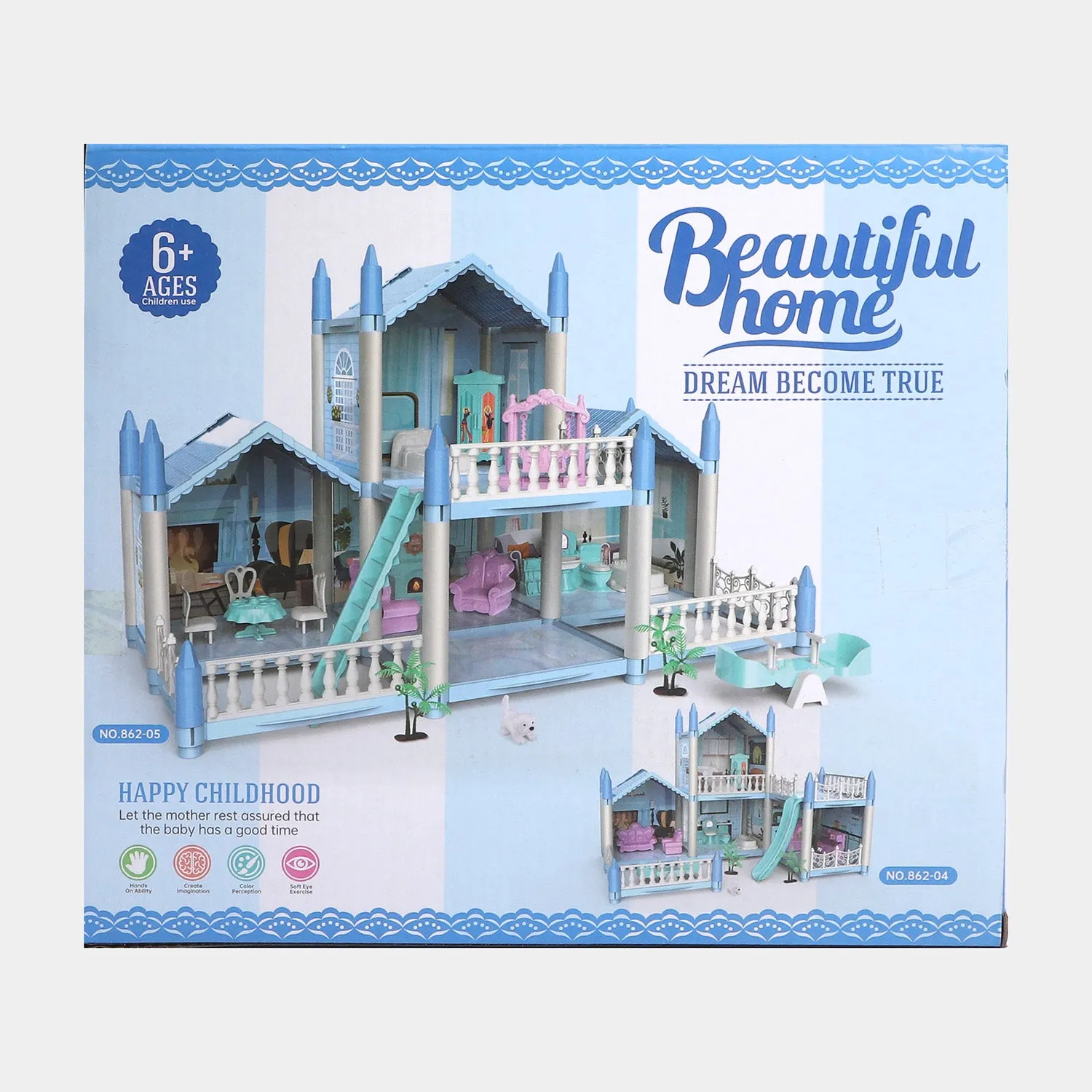 DIY Doll House Villa Set For Kids