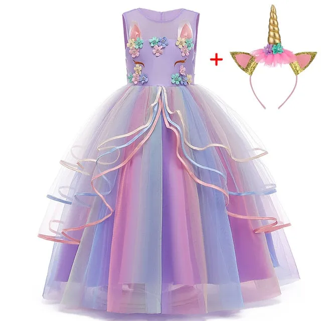 Dreamy Girls Kids Unicorn Party Dress - 4 Colours & Styles