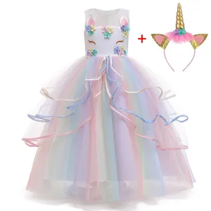 Dreamy Girls Kids Unicorn Party Dress - 4 Colours & Styles