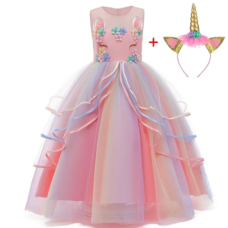 Dreamy Girls Kids Unicorn Party Dress - 4 Colours & Styles