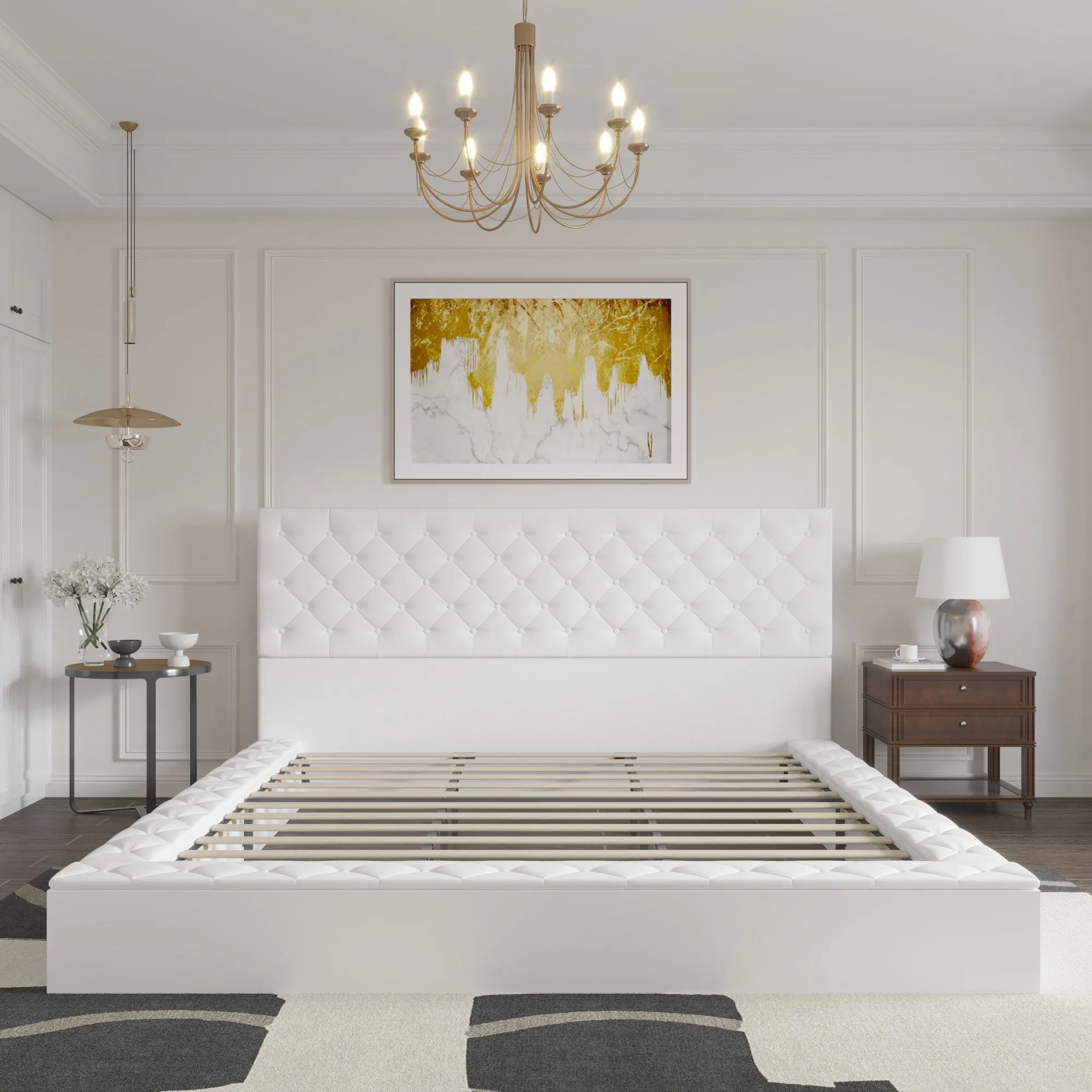 Elegent Bed With Comfortable Headboard