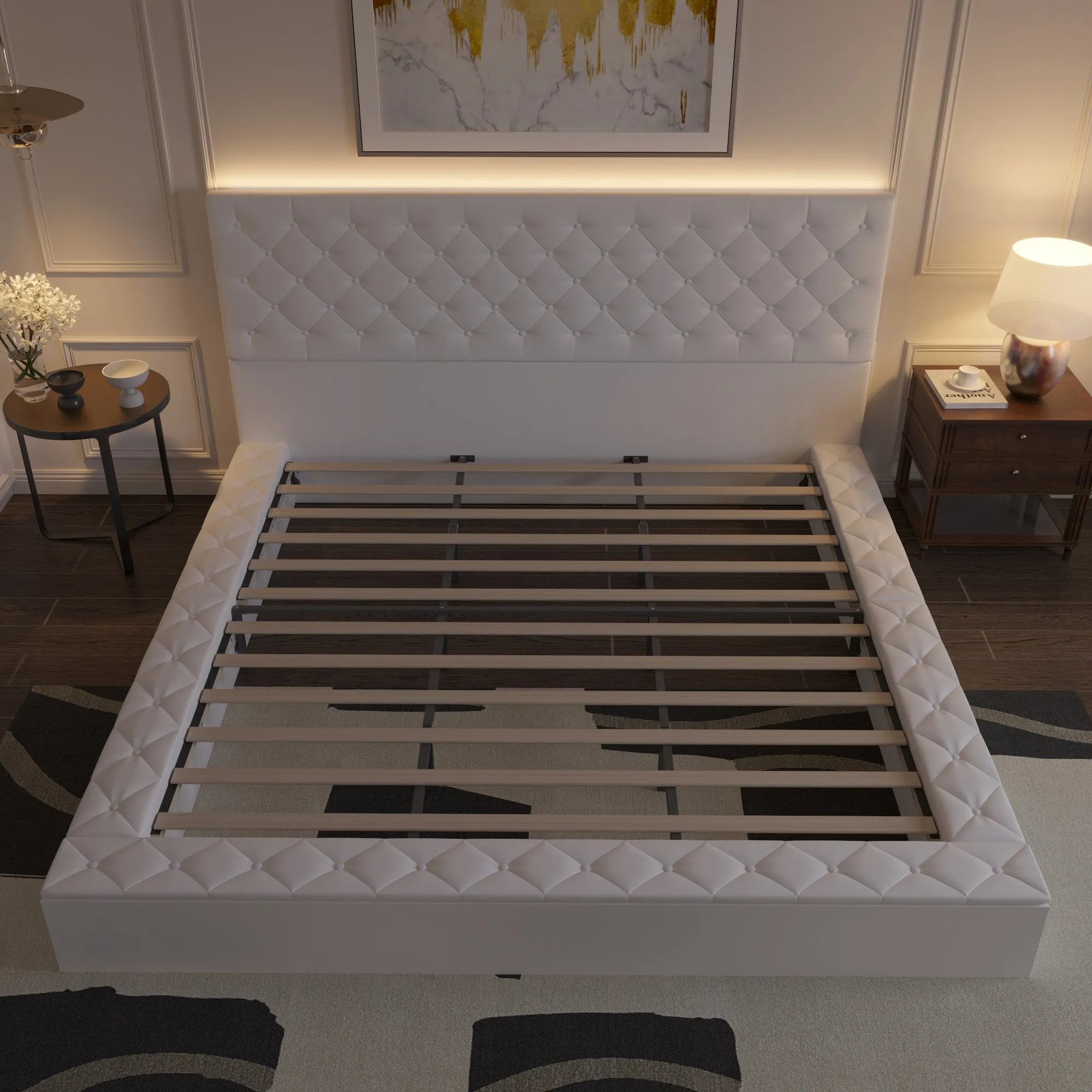 Elegent Bed With Comfortable Headboard