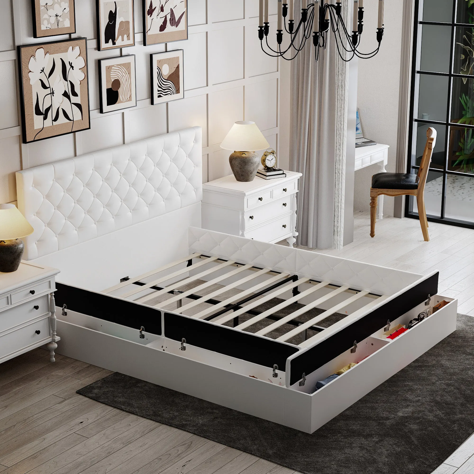 Elegent Bed With Comfortable Headboard