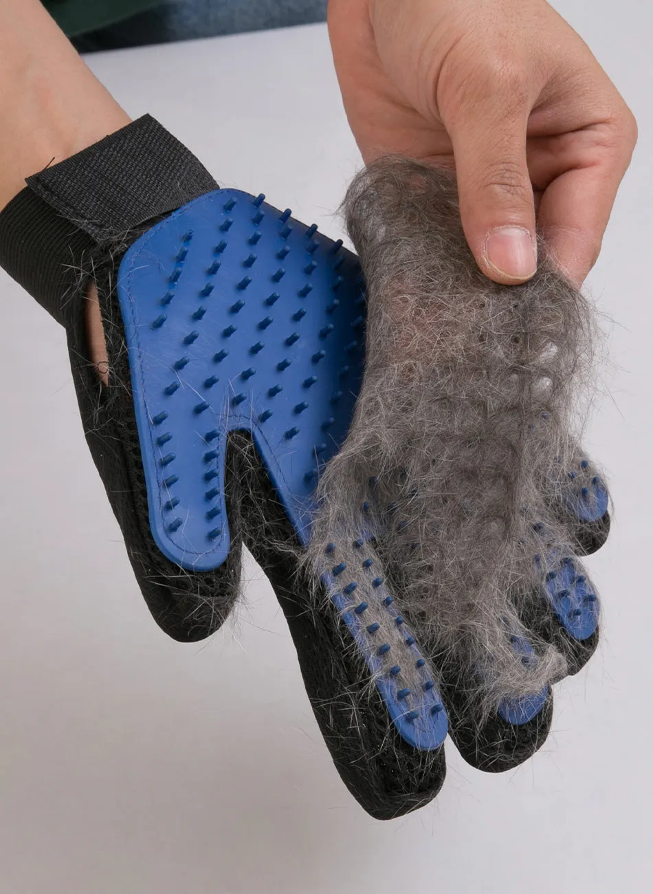 Premium Enhanced Grooming Gloves Set of 2 - Perfect for Pet Care and Shedding Control