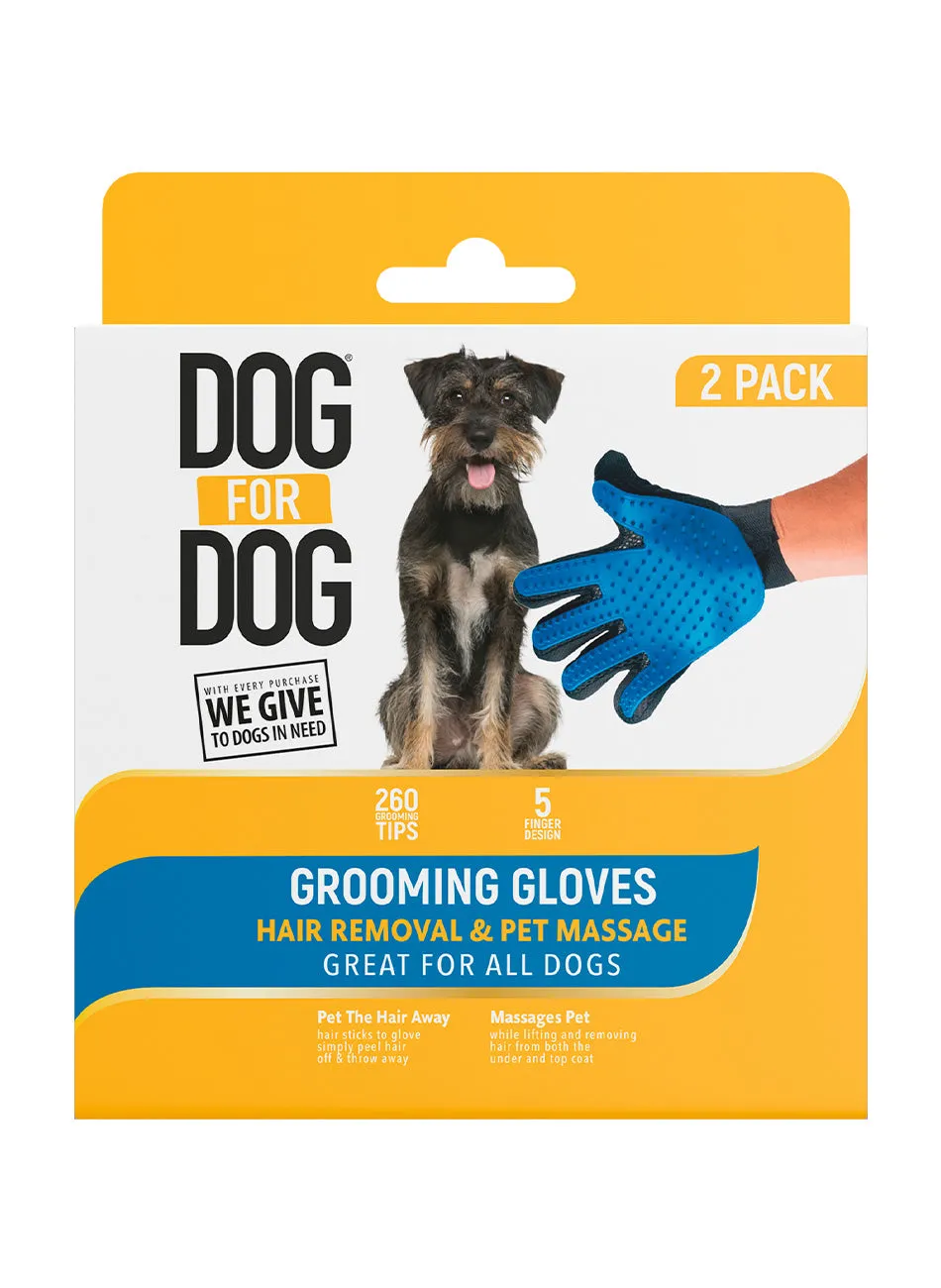 Premium Enhanced Grooming Gloves Set of 2 - Perfect for Pet Care and Shedding Control