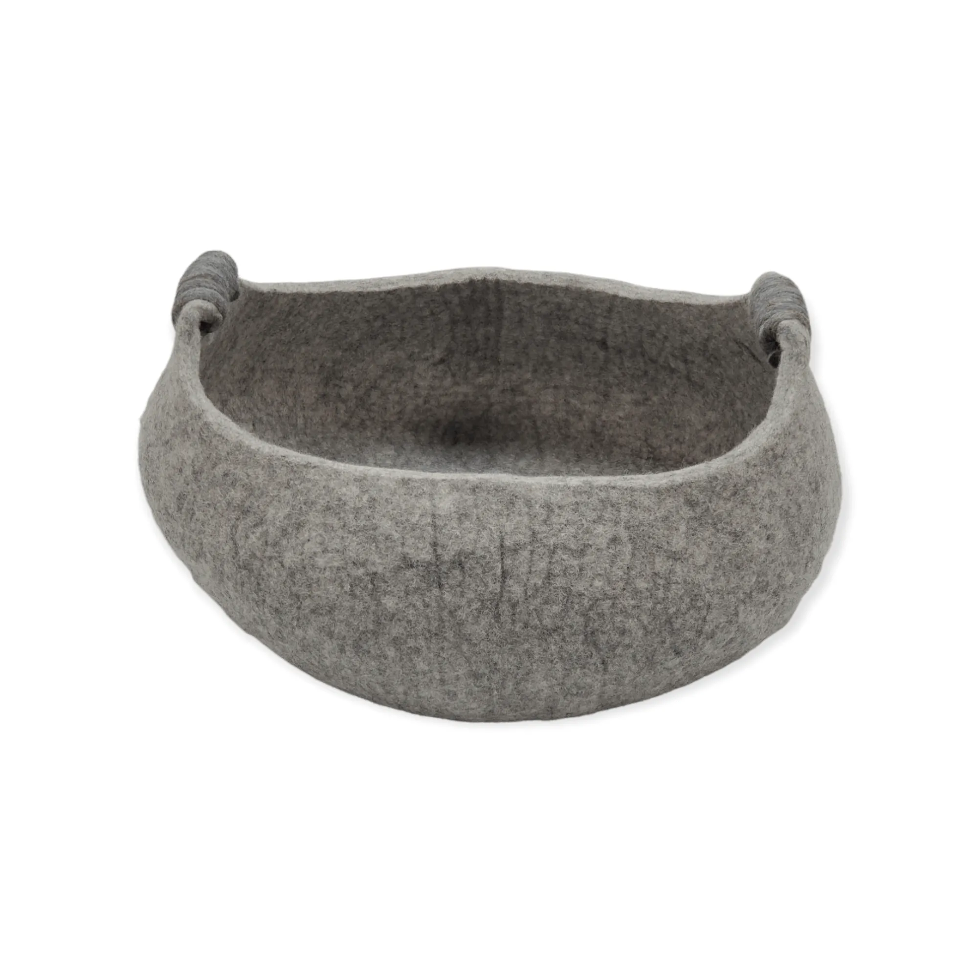 Felt Basket, Light Gray with Dark Gray Handles