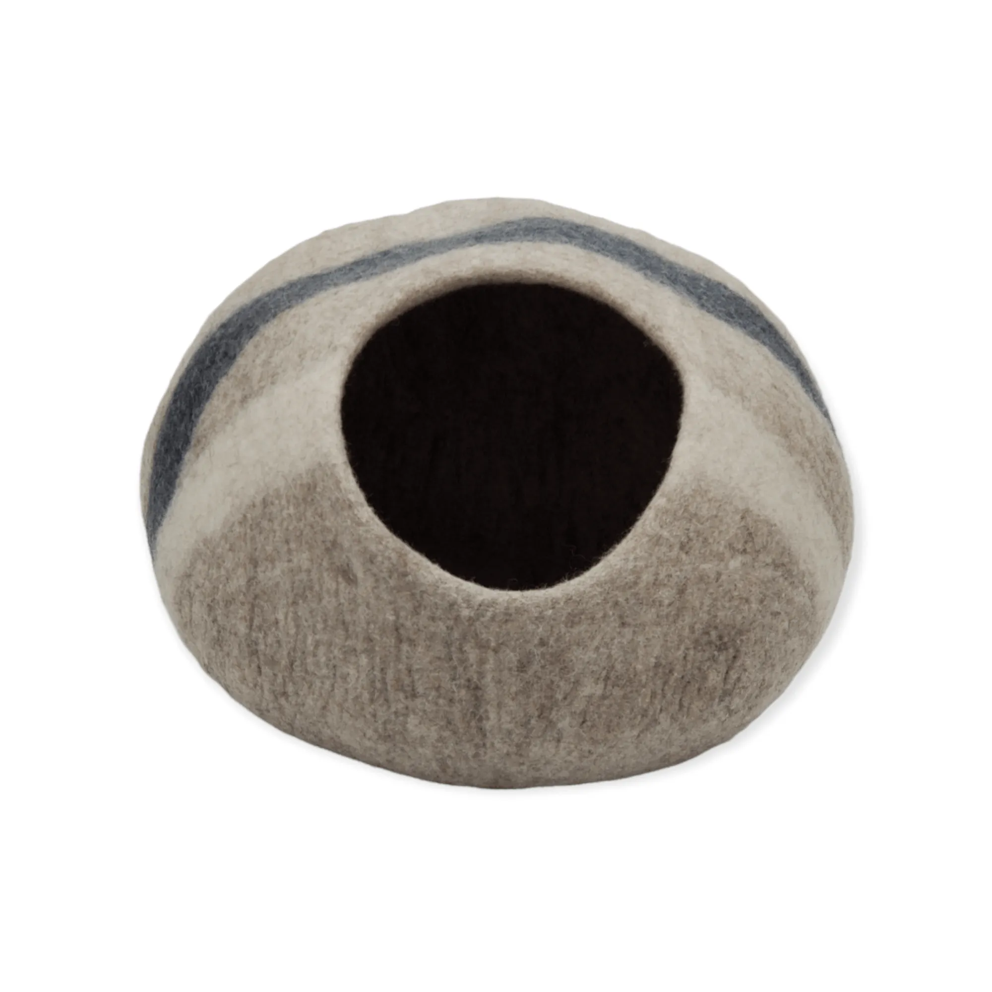 Felt Cat Cave, Light Grey Striped