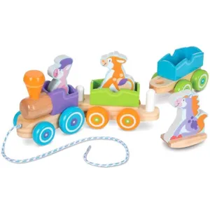 First Play Wooden Rocking Farm Animals Pull Train