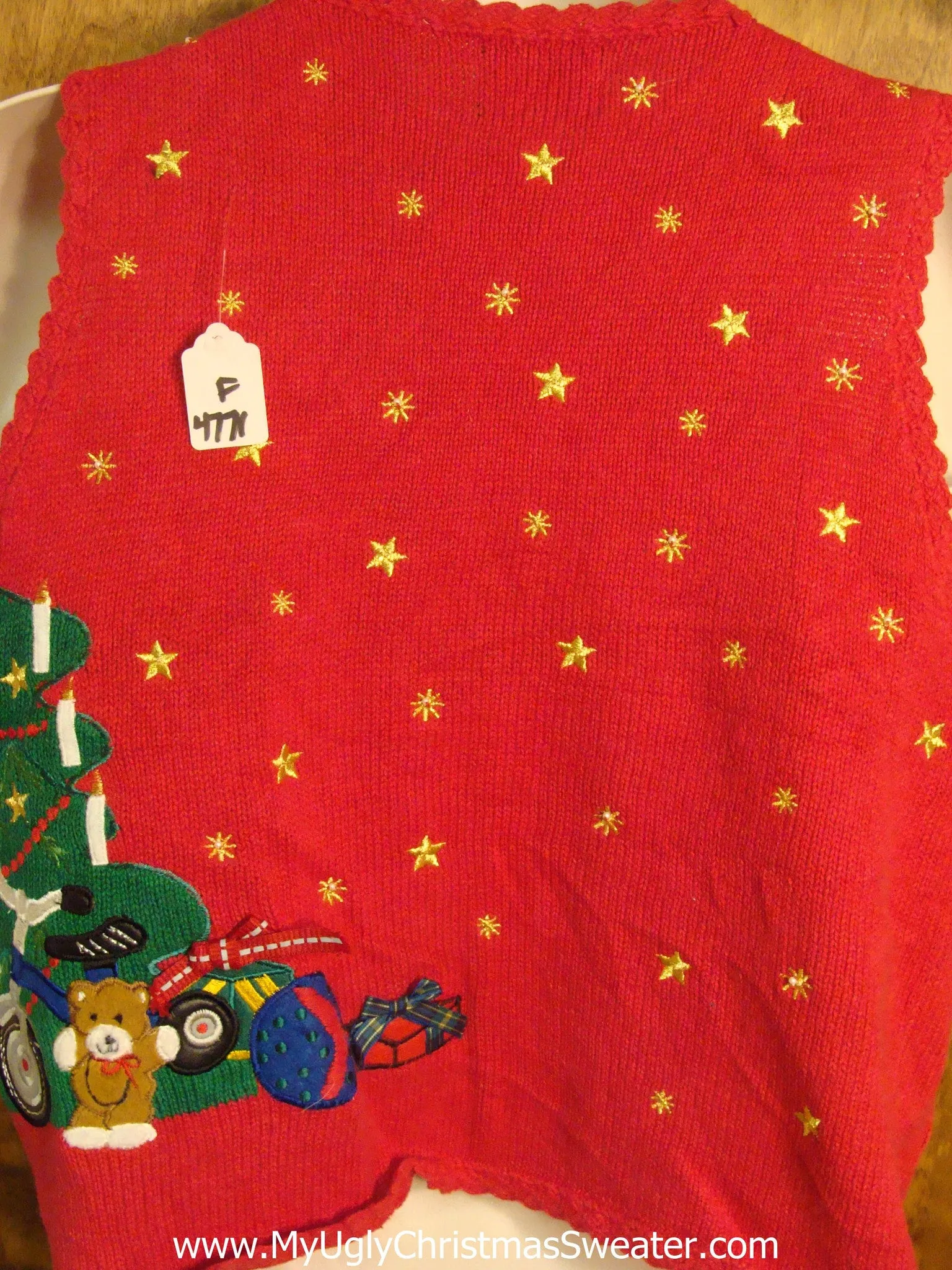 Fun and Festive Red 80s Ugly Christmas Sweater Vest