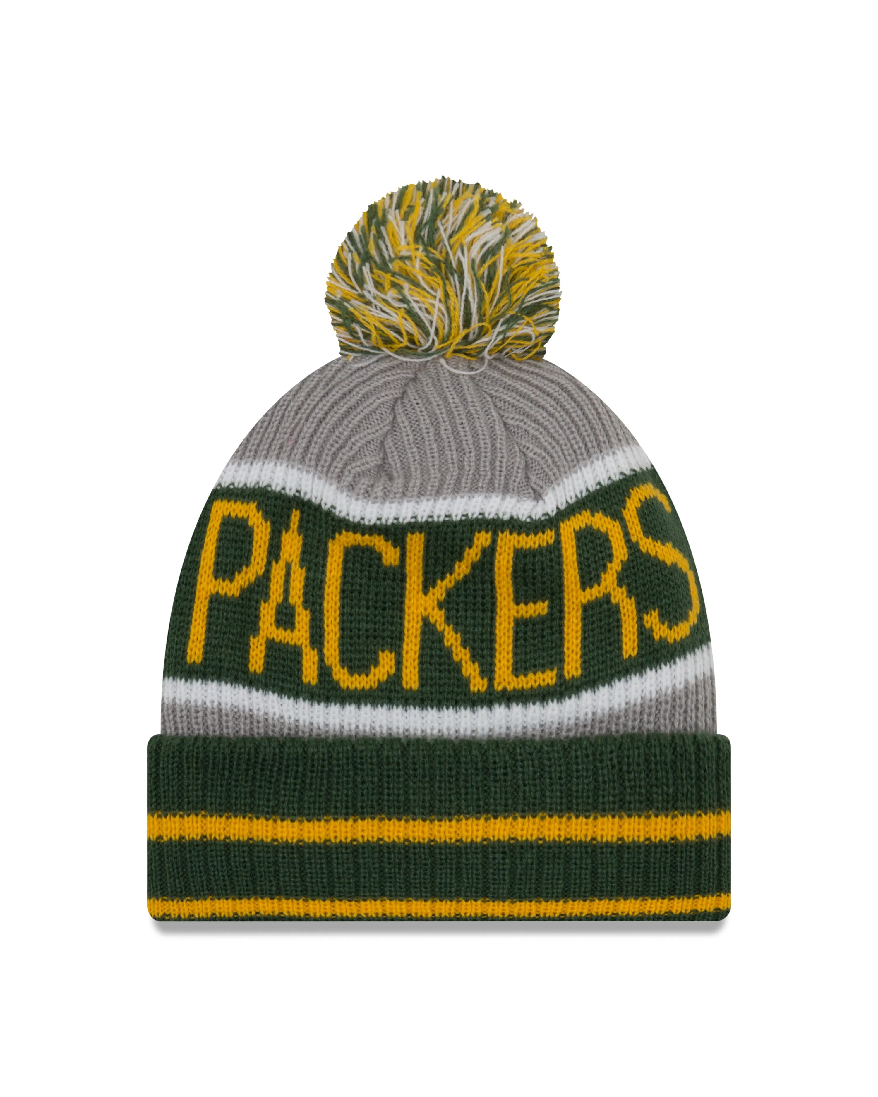 Green Bay Packers Banner Block Pom Knit Hat