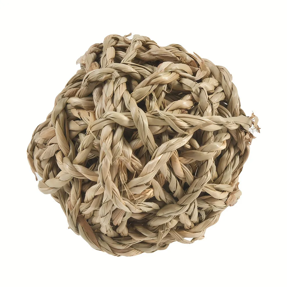 Handwoven Grass Ball Natural Molar Toy for Small Animals