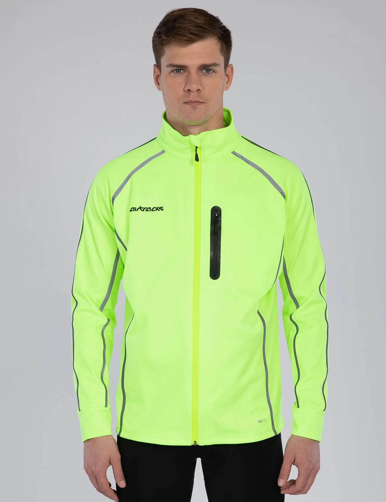 Herren Thermo Fahrradjacke - Laufjacke Air Tech II Neon