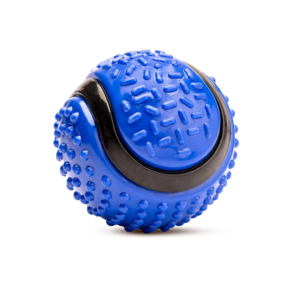 Kibbo Non Toxic Dotted Rubber Big Ball Chew Toy for Dogs and Cat (Blue)