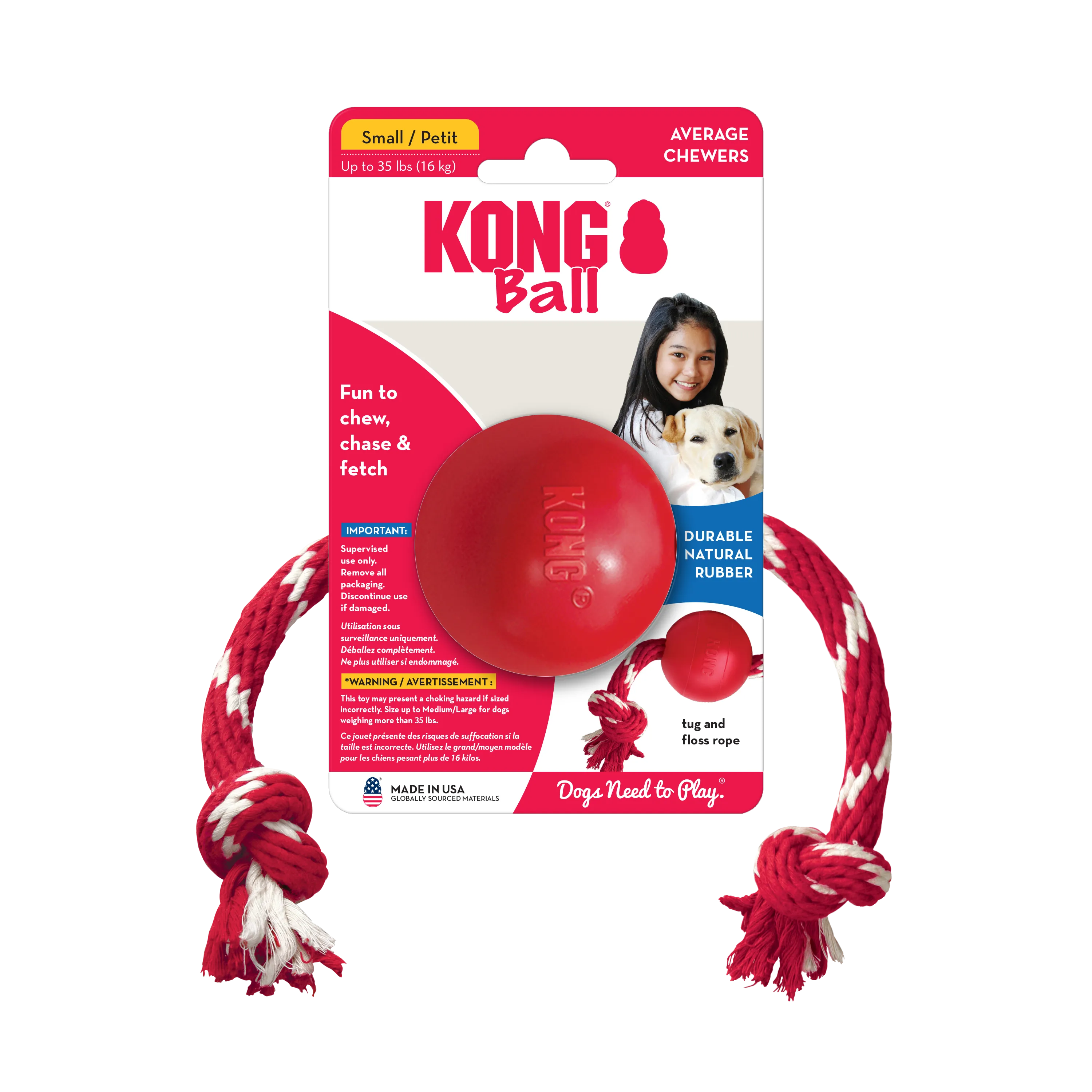 KONG PUPPY Ball W/ROPE