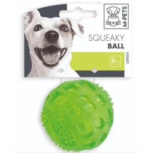 M Pets Squeaky Ball Toy for Dogs (Green) | For Medium Chewers