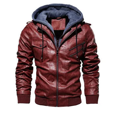 Men Winter Fashion Motorcycle Leather Jacket