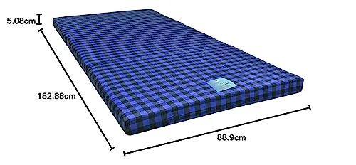 MOROFEEL 2 Inch Dual Comfort Reversible Foldable UHD Foam Single Bed Mattress 3 Fold Blue & Black (72X35X2 inch)