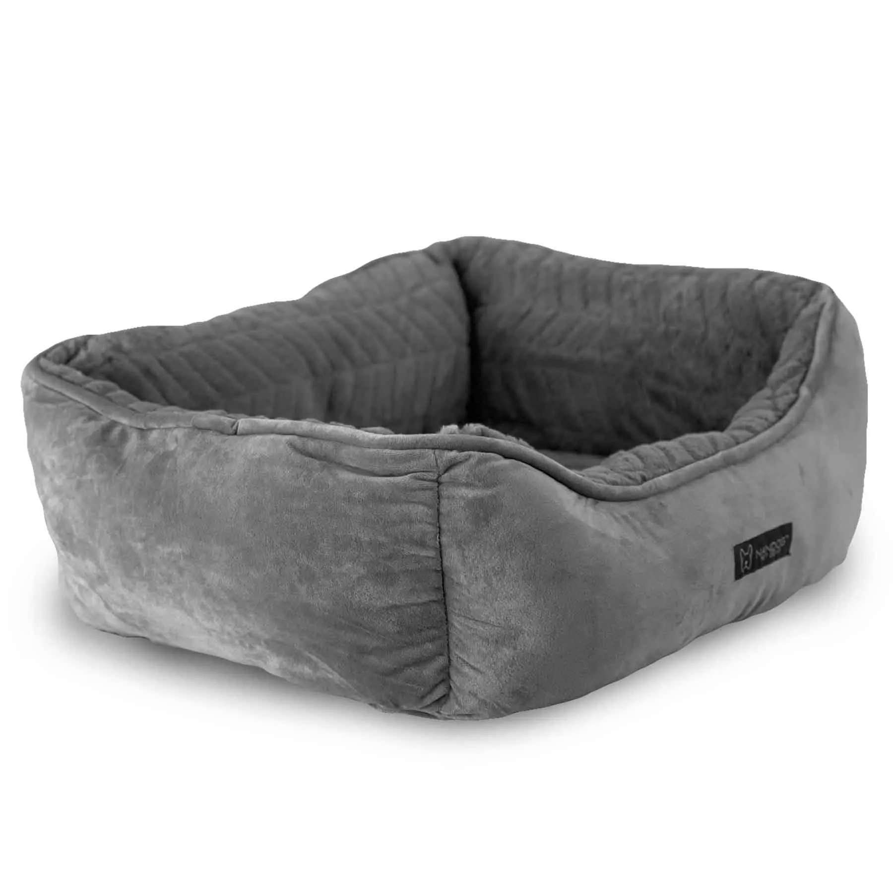 Nandog Luxe Cloud Reversible Bed For Cats & Dogs (Chevron Grey)