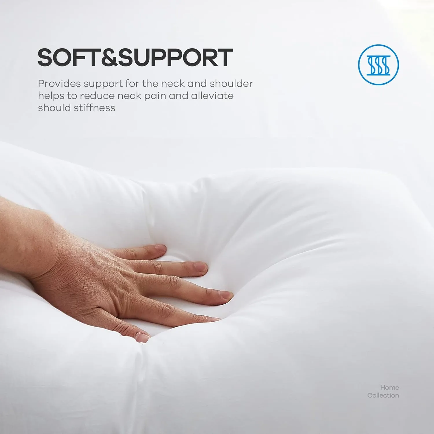 Perfect Sleeper 20x30 Inch Set of 2 Pillows, Soft Density for Stomach and Back Sleepers, Queen Size, Pack of 2, White, 51 x 76 cm - Plain White