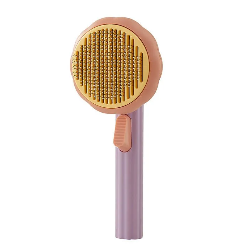 Pet Self-Cleaning Pumpkin Brush for Shedding & Grooming for Long Short Haired Cat Dog