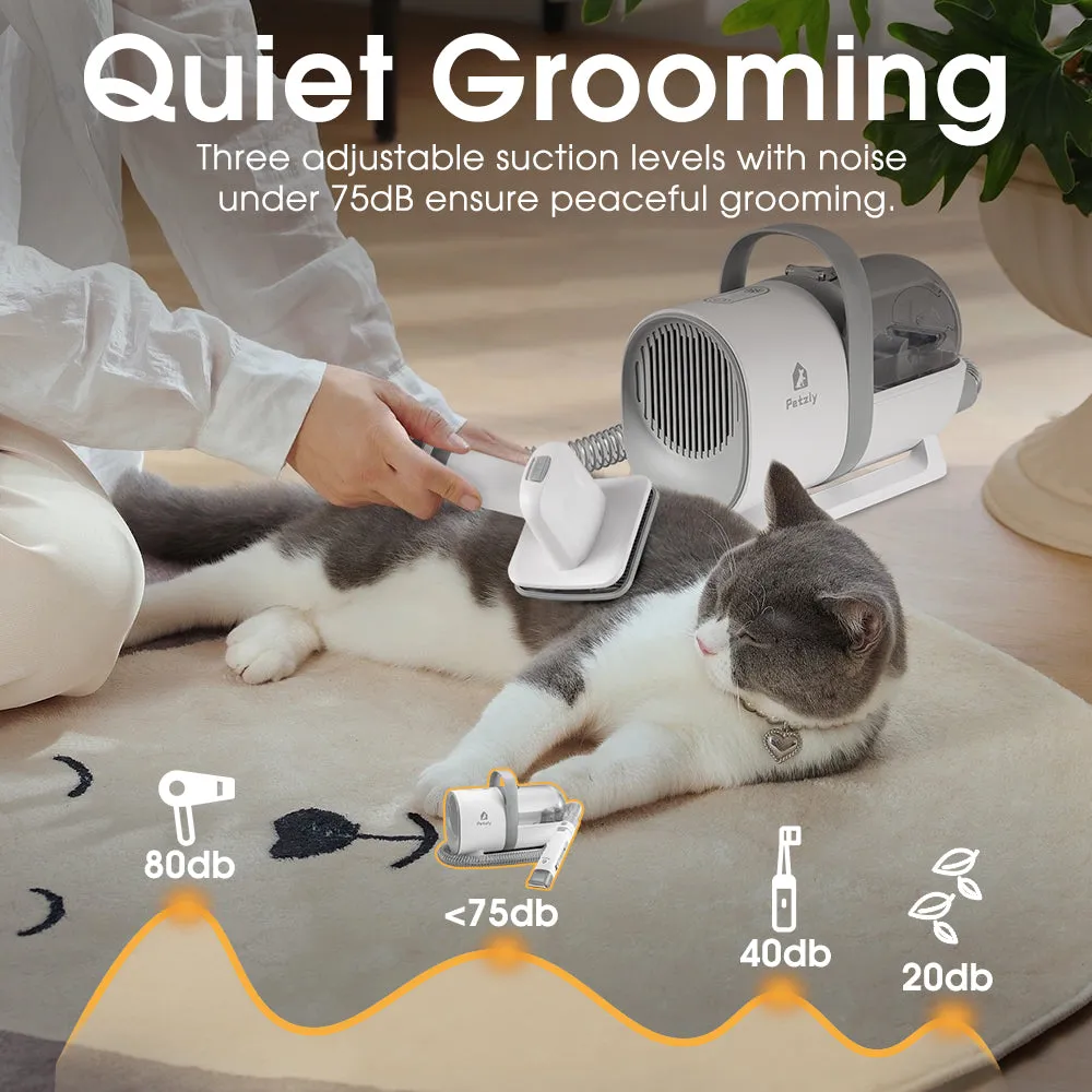 Petzly Pet Grooming Vacuum Kit 7 in 1 Kit Cat Dog Pet Hair Grooming Tools