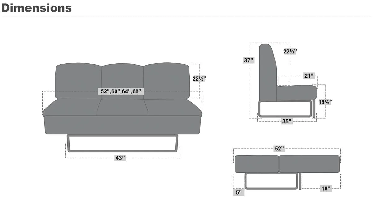 Princess Sofa Bed in Charcoal Gray Vinyl