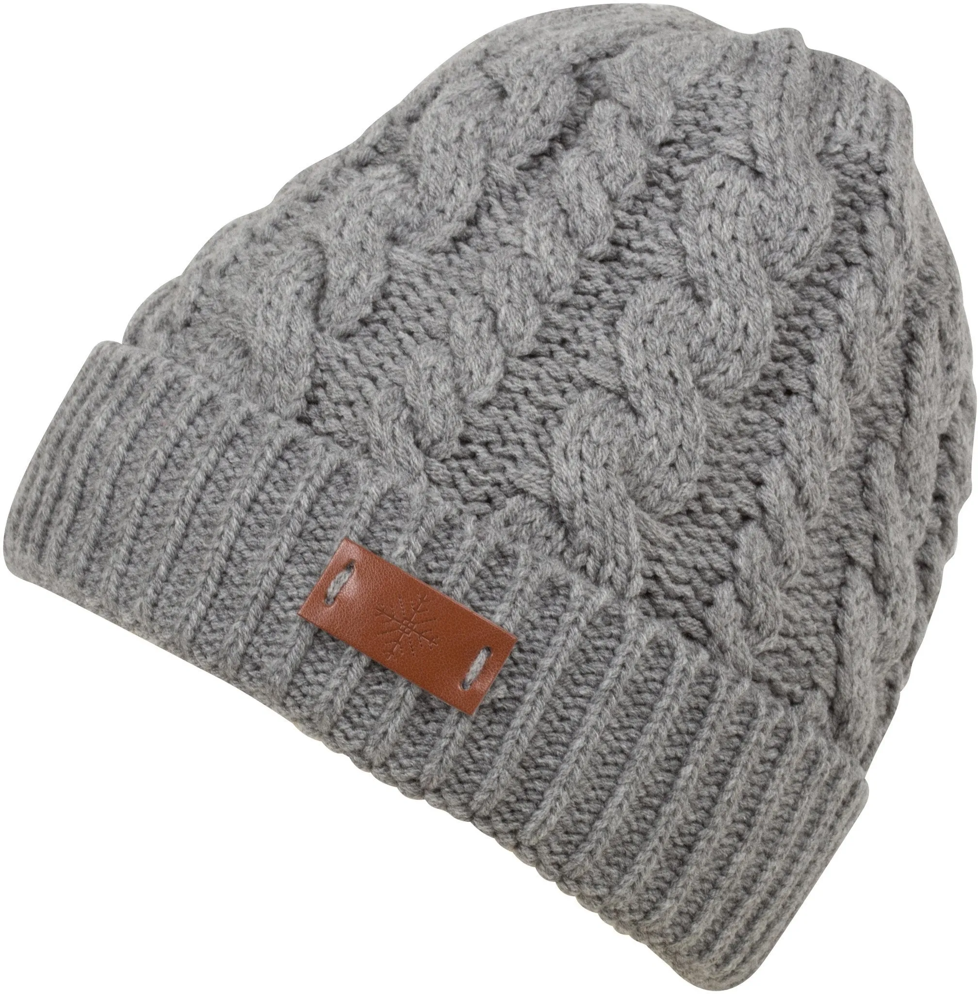 Sakkas Bailey Faux Fur Lined Cable Knit Beanie