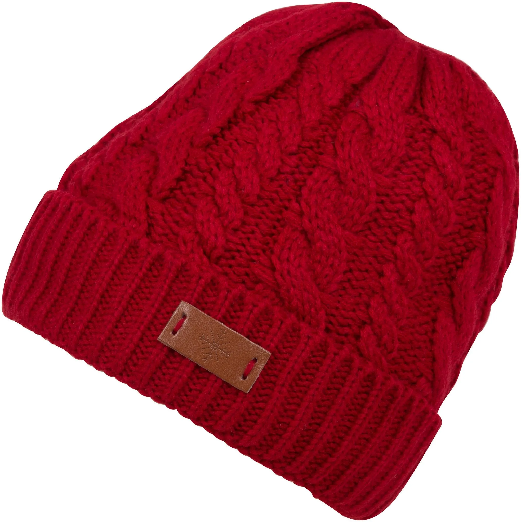 Sakkas Bailey Faux Fur Lined Cable Knit Beanie