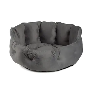 Smart Garden Slate Button-Tufted Round Bed - Large