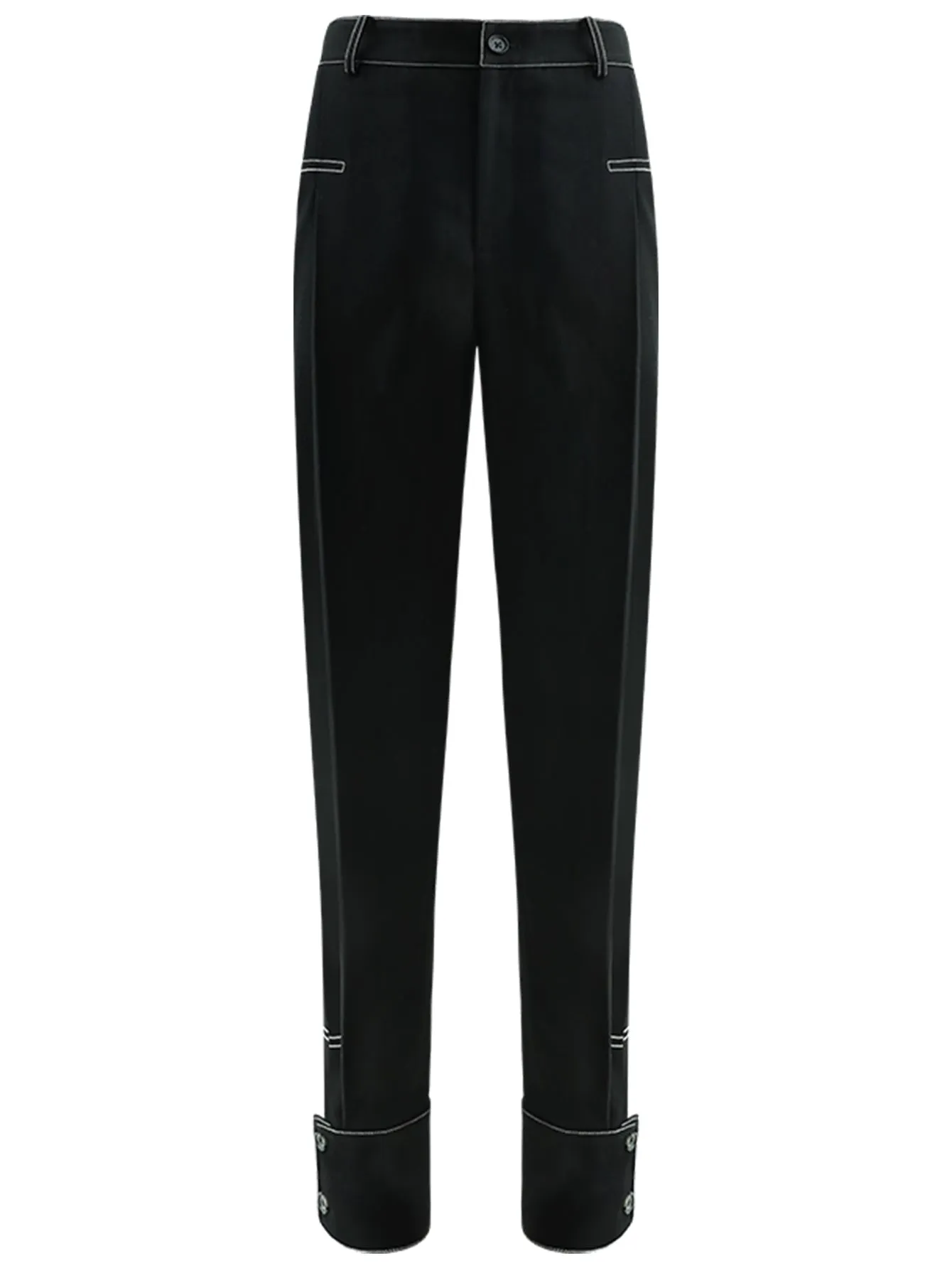 Stylish Black Pants with Front Ankle Slits