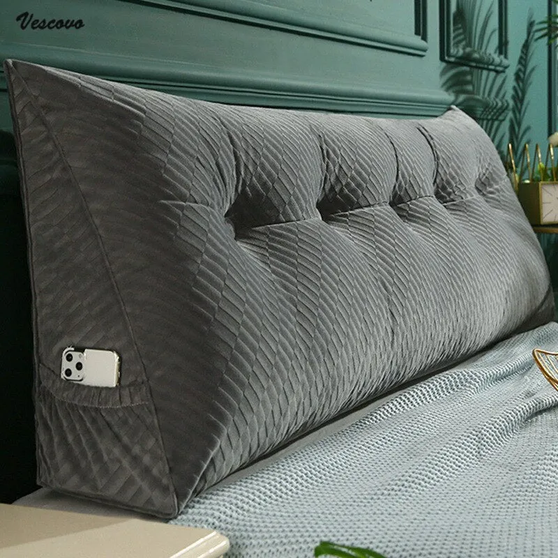 Triangular Headboard Wedge Pillow with Removable Cover