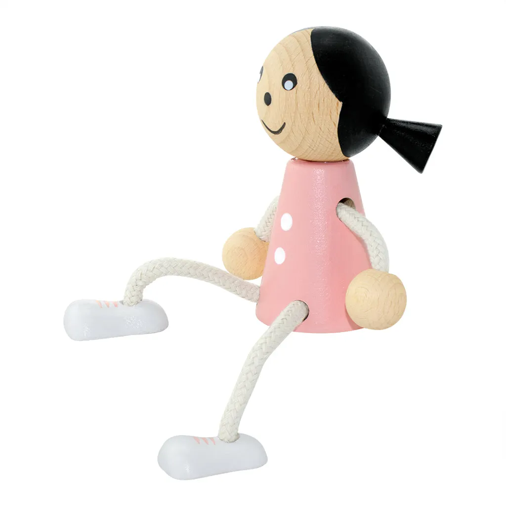 Wooden Sitting Girl - Penelope