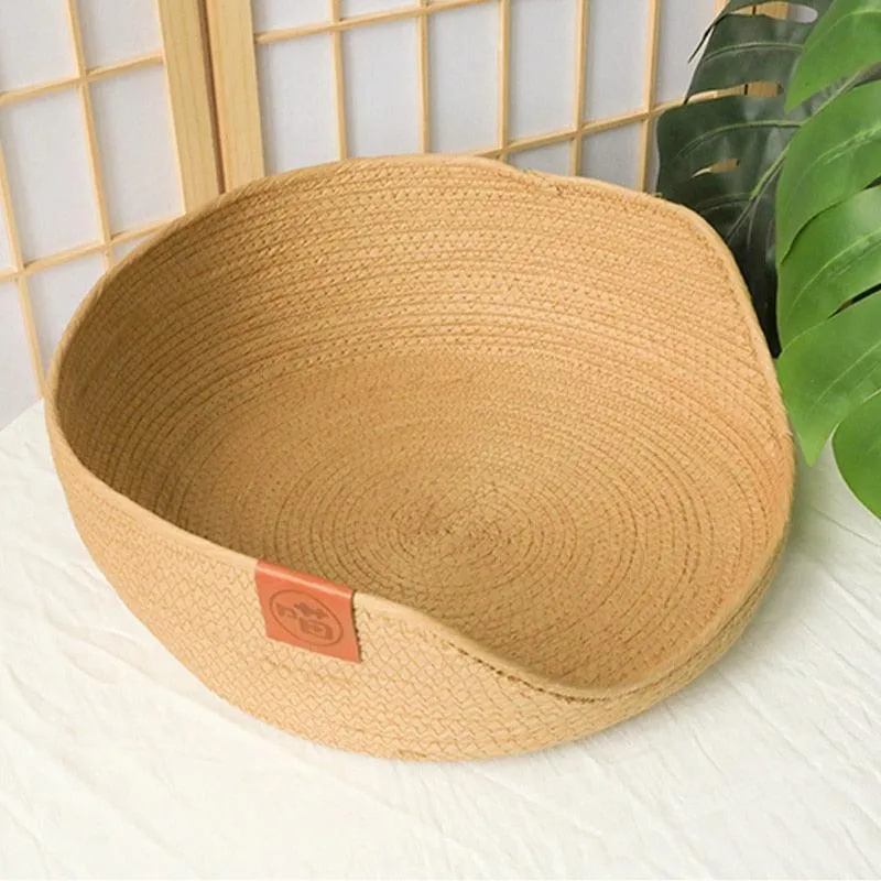 Woven Bamboo Cat Bed