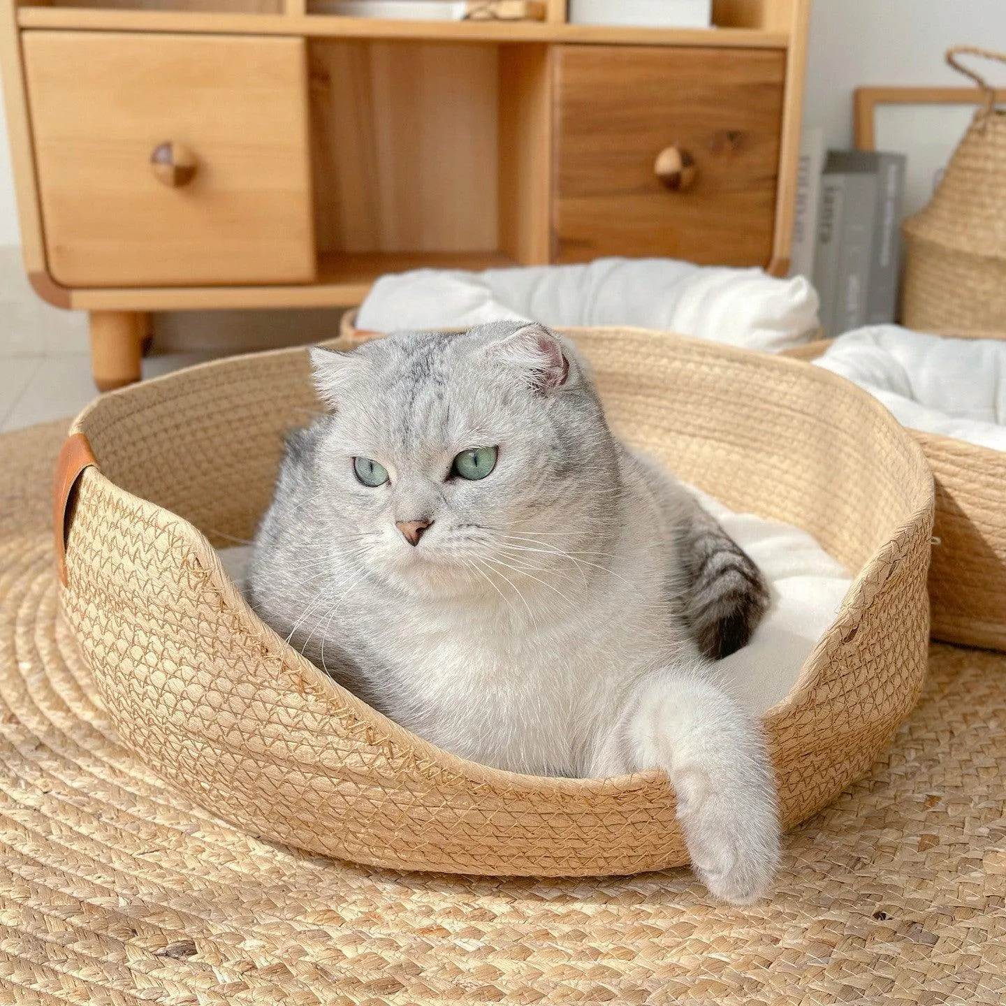 Woven Bamboo Cat Bed