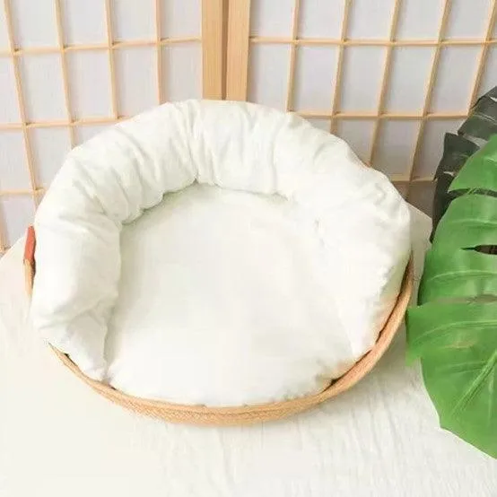 Woven Bamboo Cat Bed